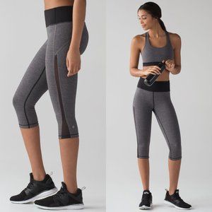 Lululemon Heathered Gray Luxtreme High Rise Smooth Stride Crop
